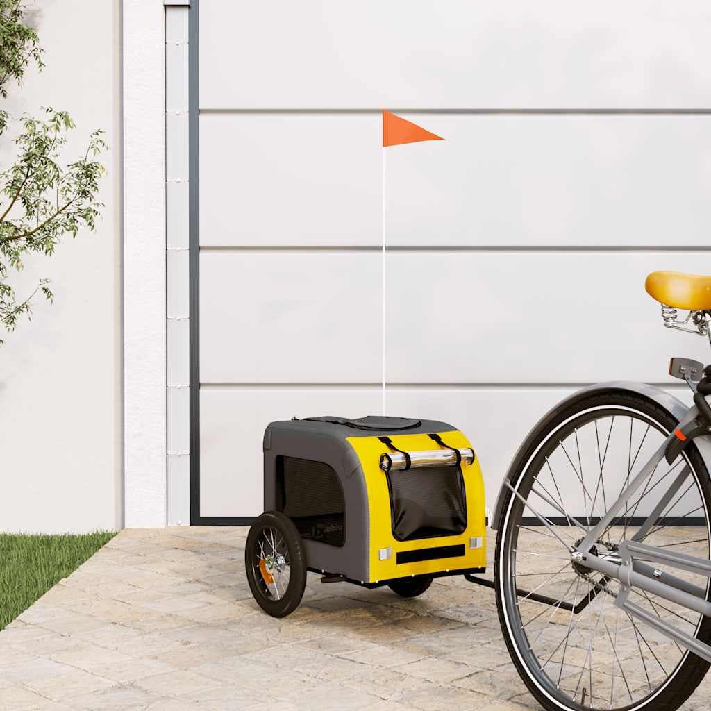 Rimorchio da Bici per Animali Giallo e Grigio Oxford e Ferro — miniatura 1 di 12