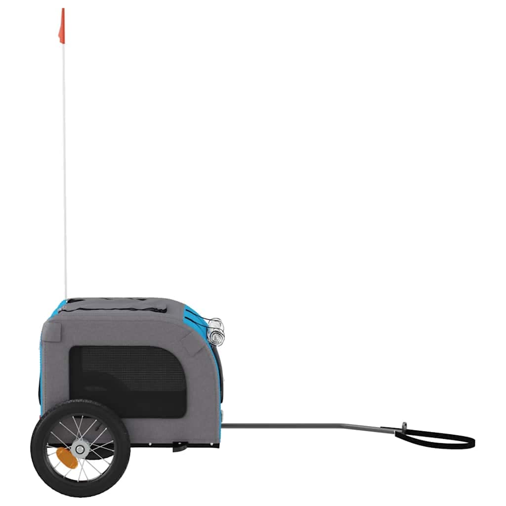 Rimorchio da Bici per Animali Blu e Grigio Oxford e Ferro — miniatura 5 di 12