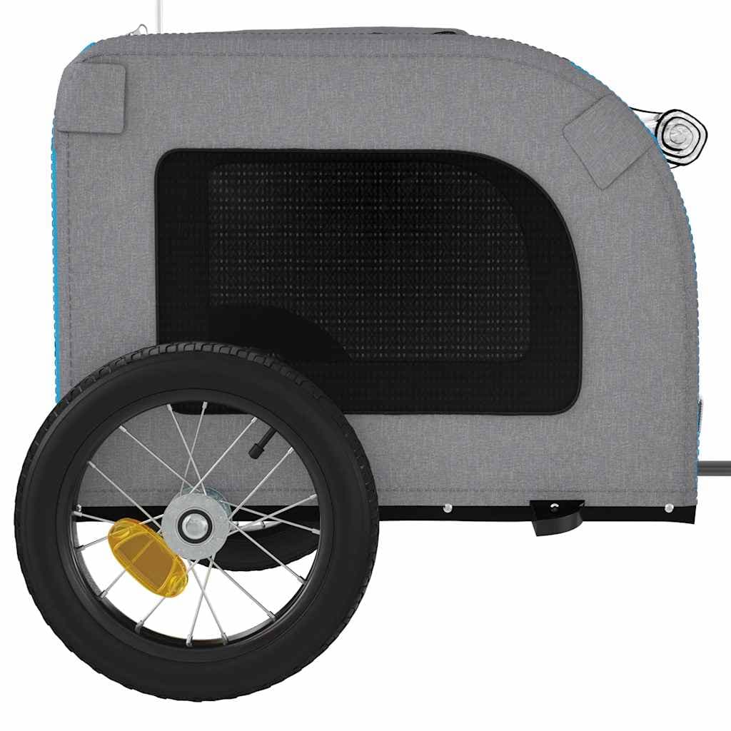 Rimorchio da Bici per Animali Blu e Grigio Oxford e Ferro — miniatura 6 di 12