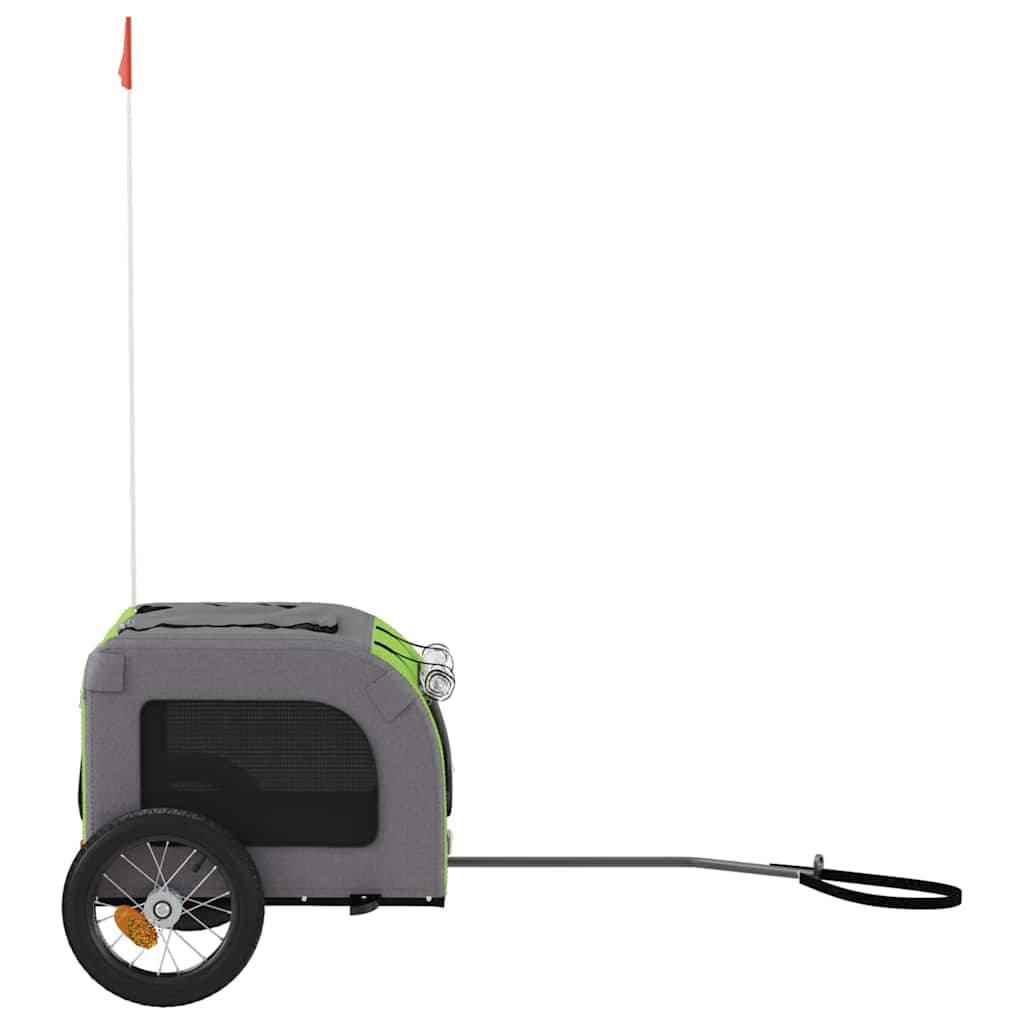 Rimorchio da Bici per Animali Verde e Grigio Oxford e Ferro — miniatura 5 di 12