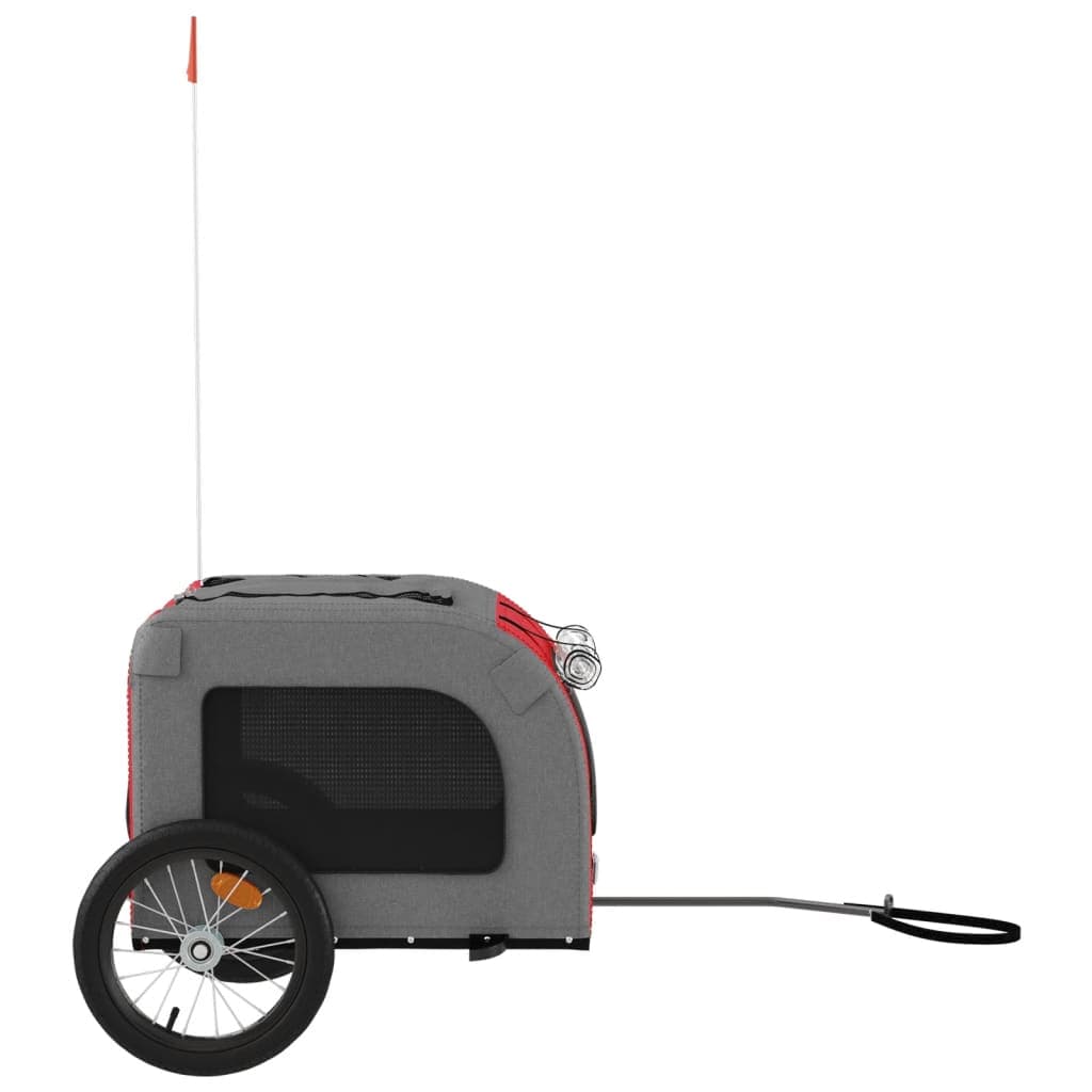 Rimorchio da Bici per Animali Rosso e Grigio Oxford e Ferro — miniatura 5 di 12