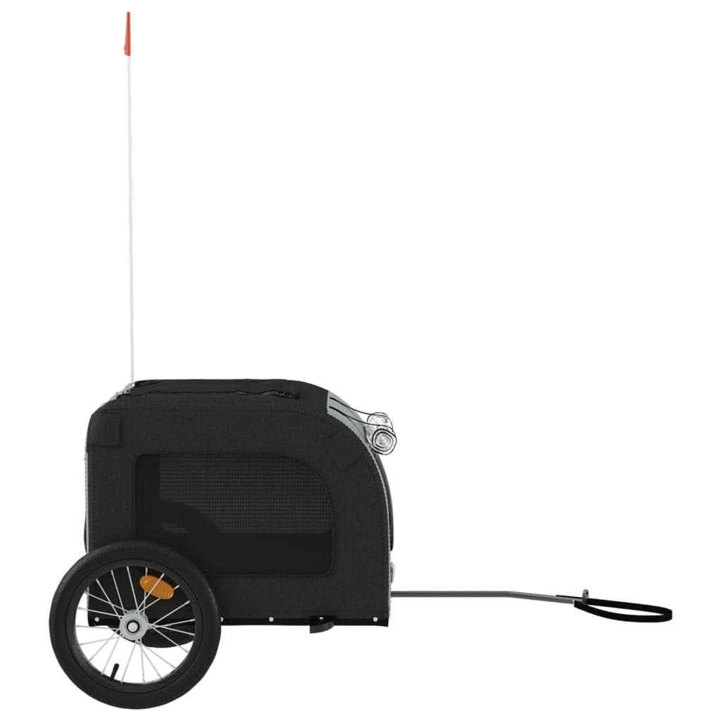 Rimorchio da Bici per Animali Nero e Grigio Oxford e Ferro — miniatura 5 di 12