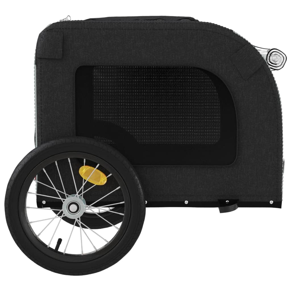 Rimorchio da Bici per Animali Nero e Grigio Oxford e Ferro — miniatura 6 di 12