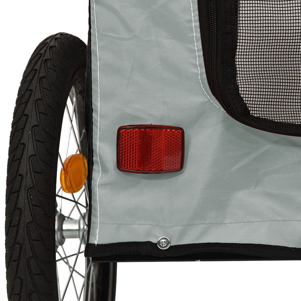 Rimorchio da Bici per Animali Nero e Grigio Oxford e Ferro — miniatura 9 di 12