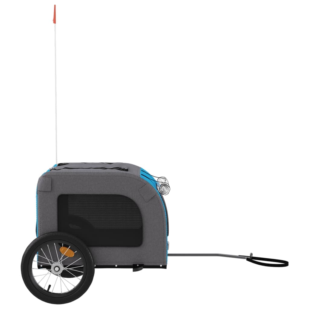 Rimorchio da Bici per Animali Blu e Grigio Oxford e Ferro — miniatura 5 di 12
