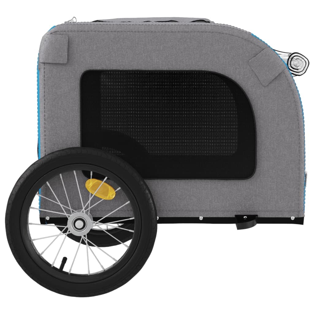 Rimorchio da Bici per Animali Blu e Grigio Oxford e Ferro — miniatura 6 di 12