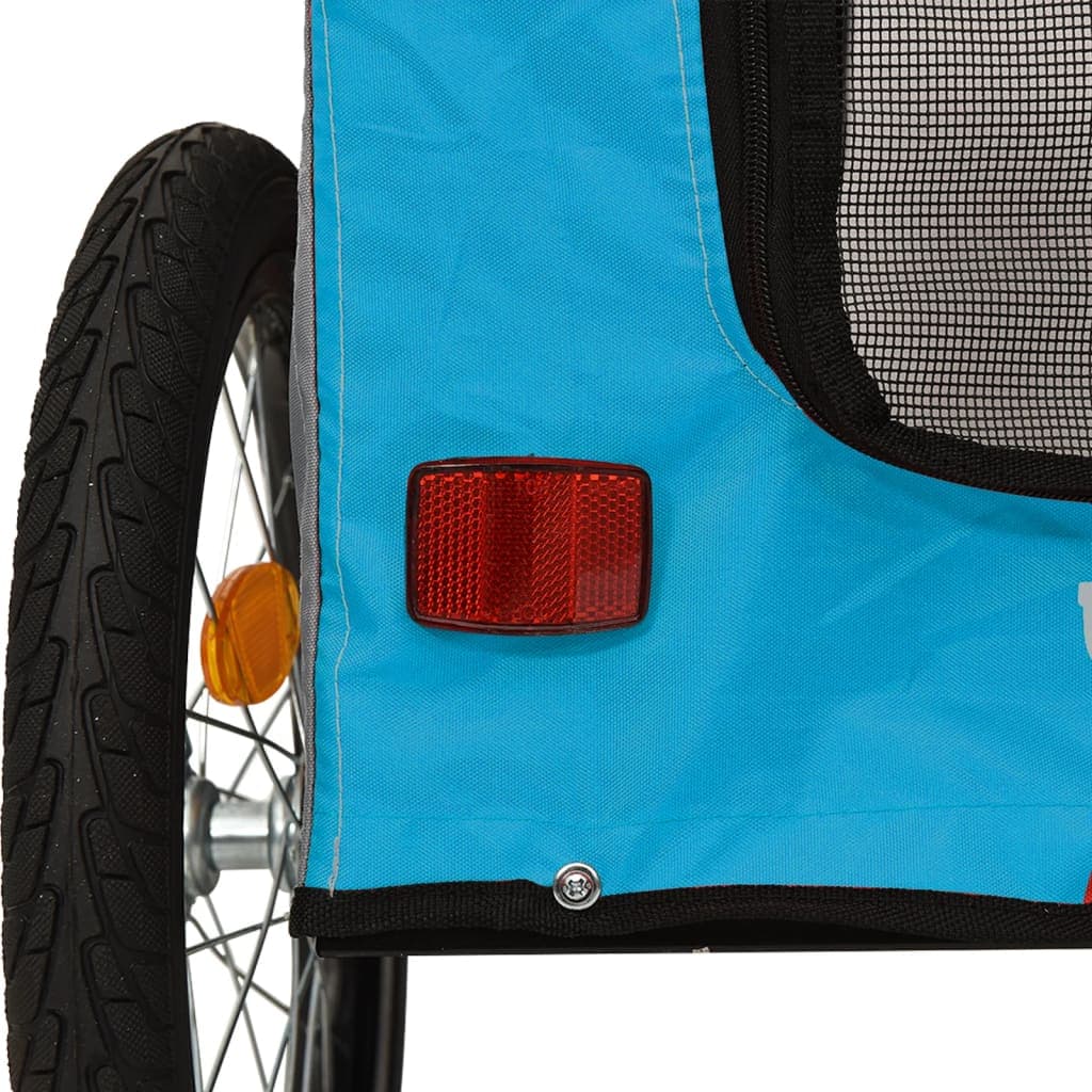 Rimorchio da Bici per Animali Blu e Grigio Oxford e Ferro — miniatura 9 di 12
