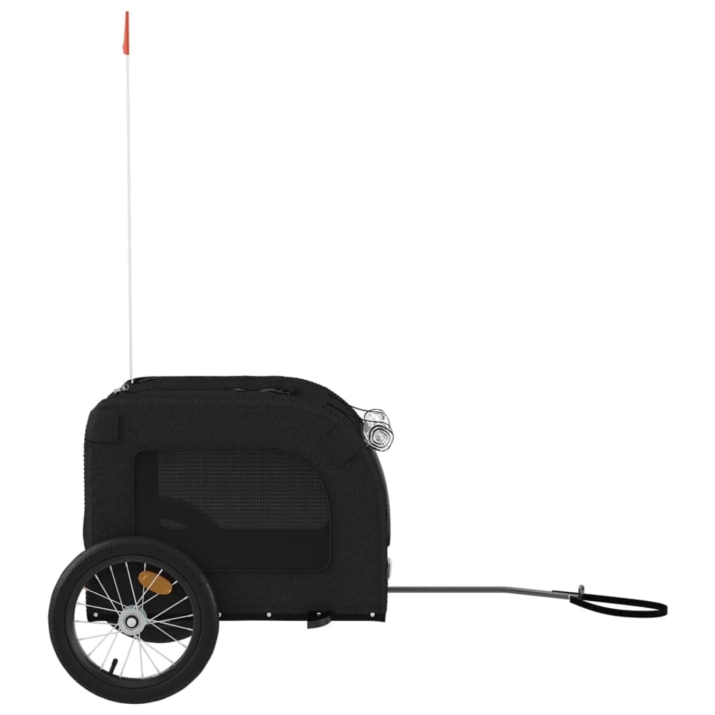 Rimorchio da Bici per Animali Nero Oxford e Ferro — miniatura 5 di 12
