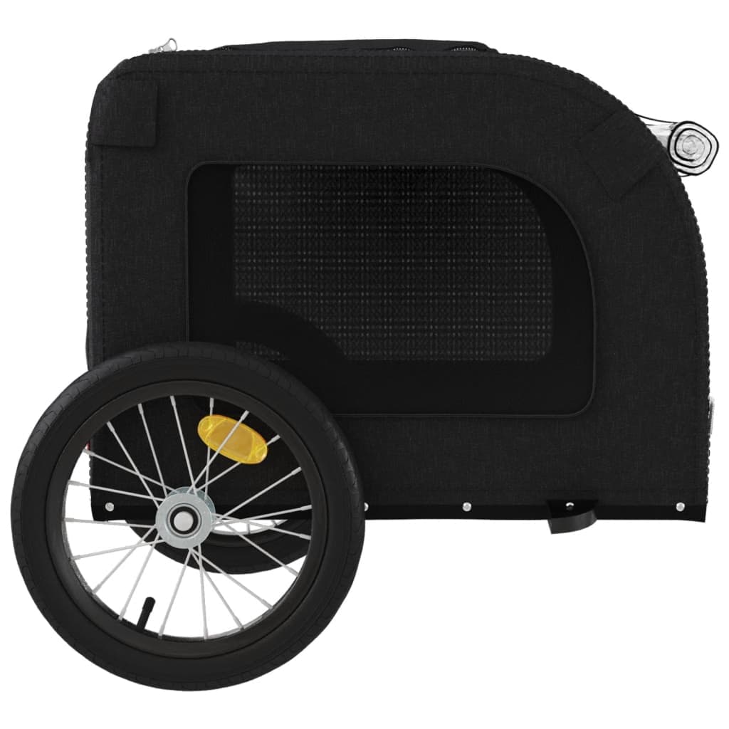 Rimorchio da Bici per Animali Nero Oxford e Ferro — miniatura 6 di 12