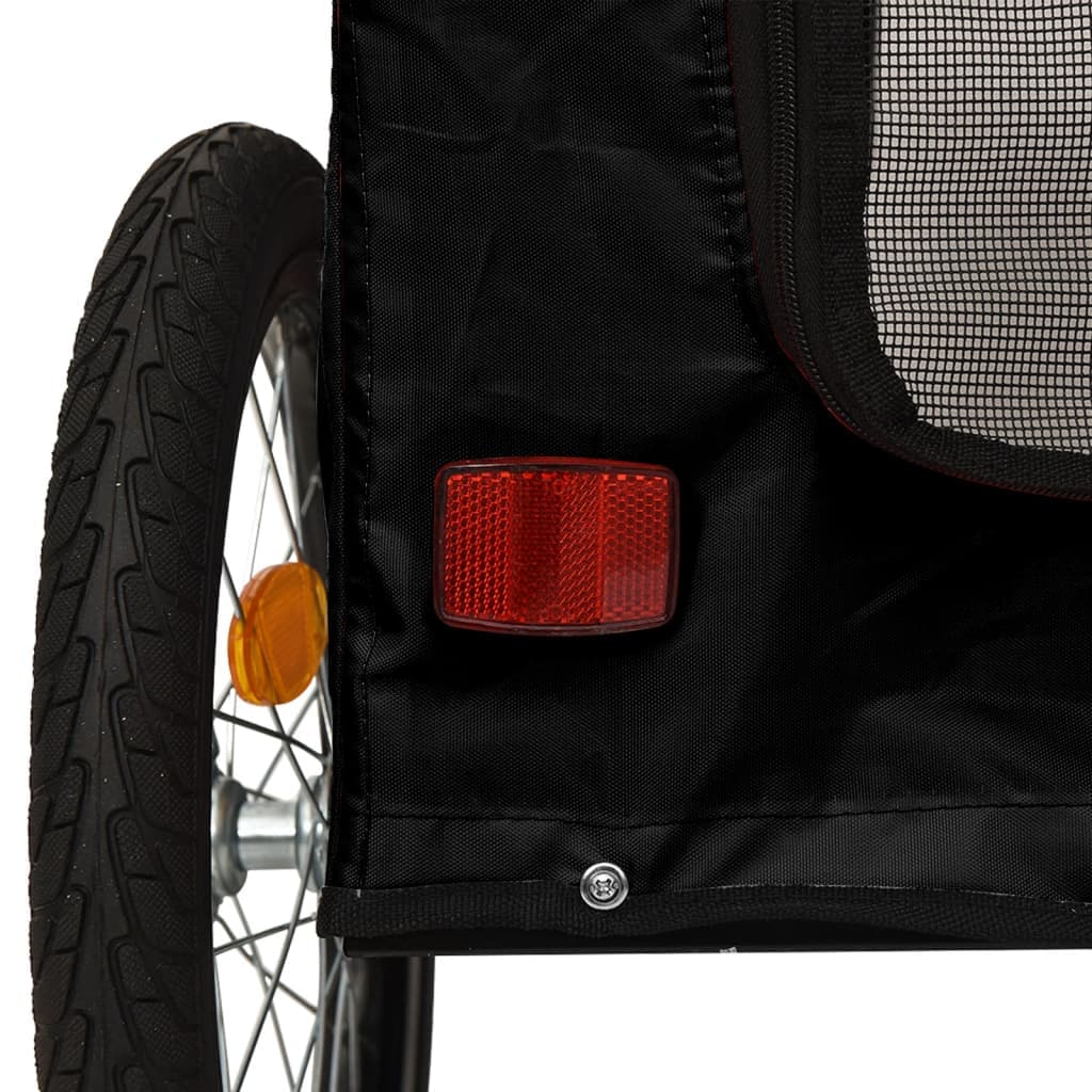 Rimorchio da Bici per Animali Nero Oxford e Ferro — miniatura 9 di 12