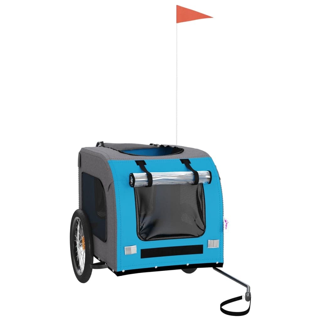 Rimorchio da Bici per Animali Blu e Grigio Oxford e Ferro — miniatura 3 di 12