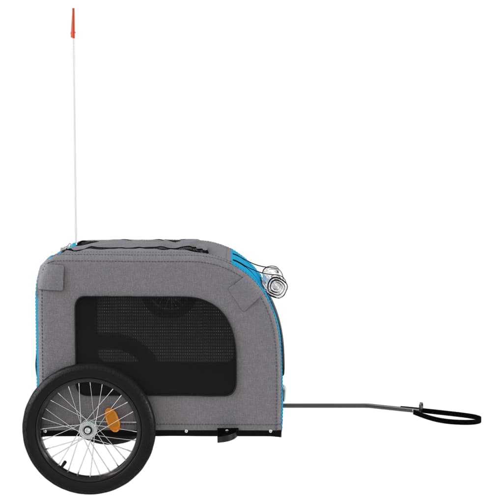 Rimorchio da Bici per Animali Blu e Grigio Oxford e Ferro — miniatura 5 di 12