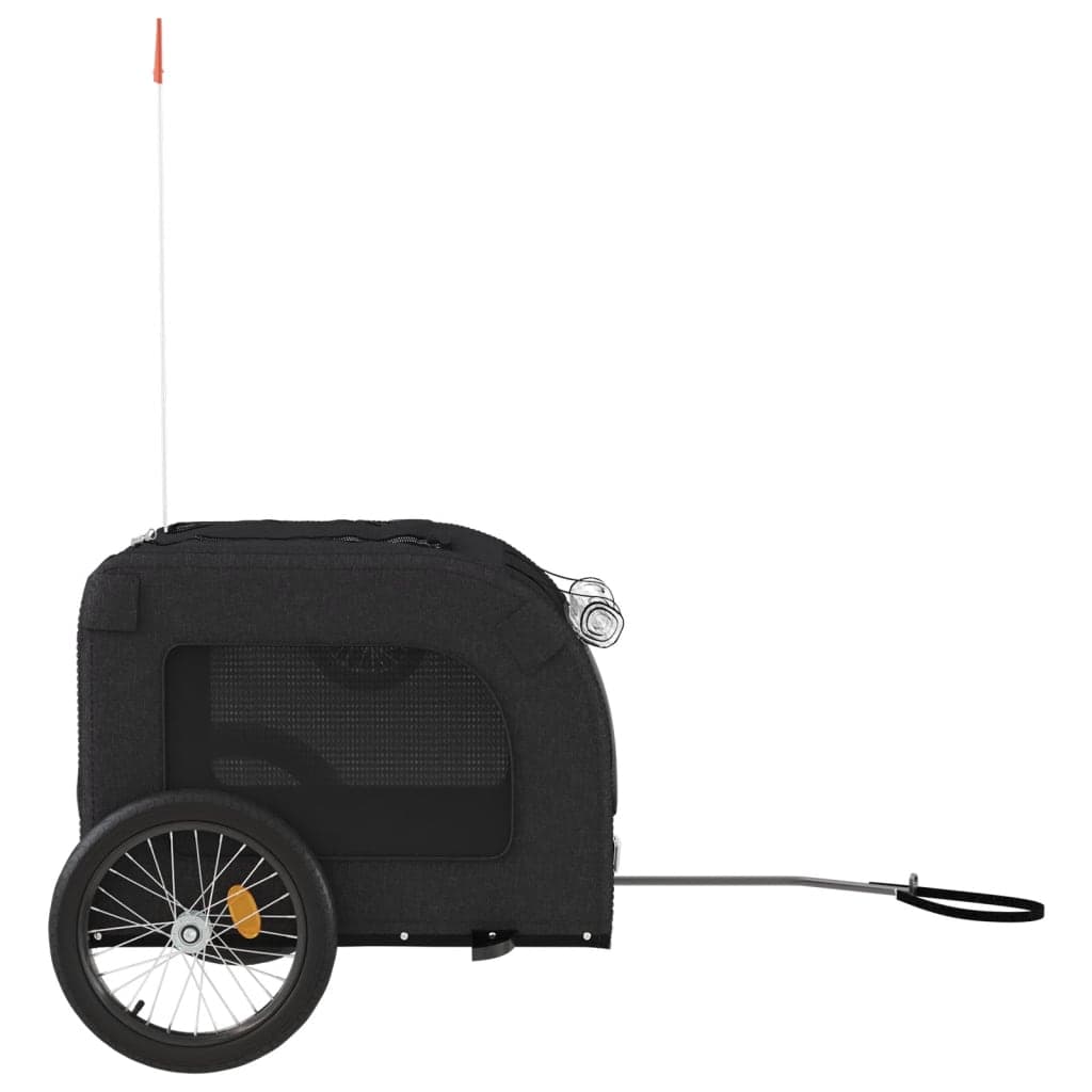 Rimorchio da Bici per Animali Nero Oxford e Ferro — miniatura 5 di 12