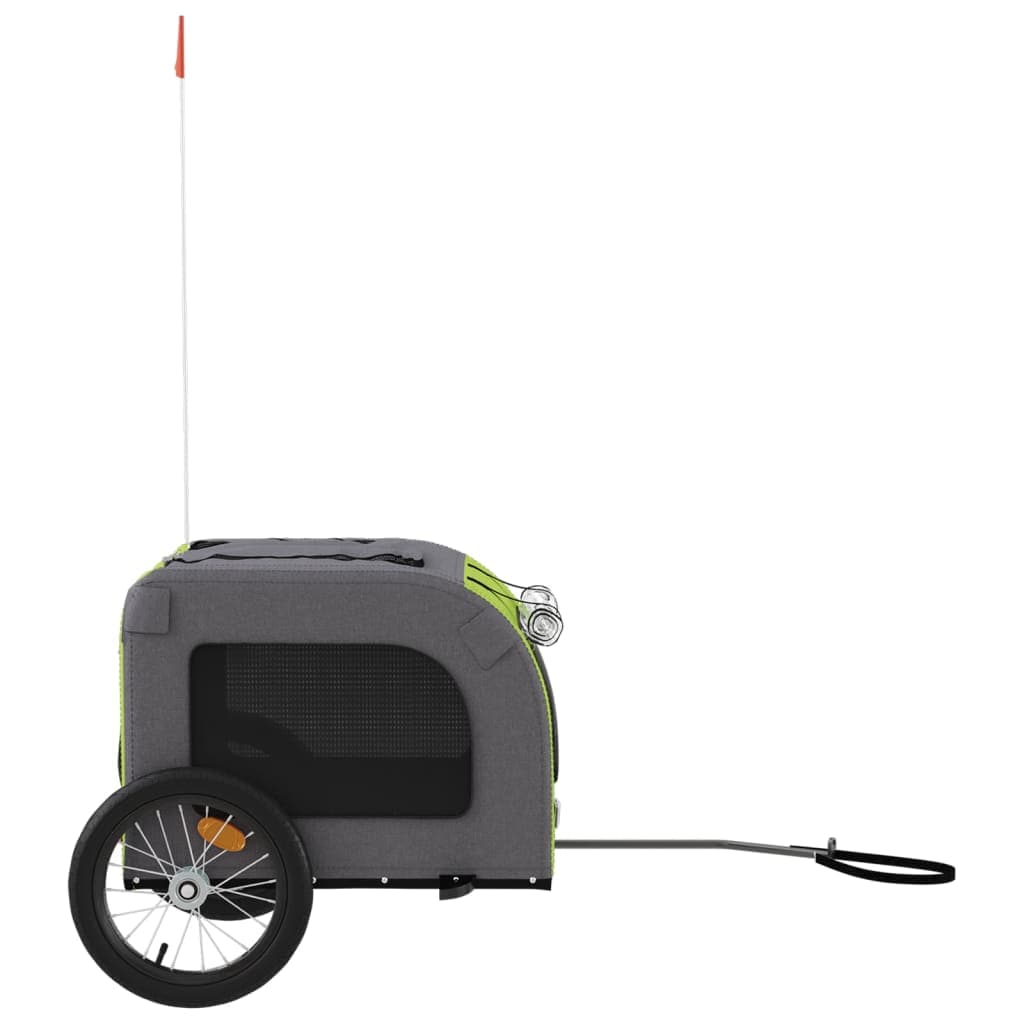 Rimorchio da Bici per Animali Verde e Grigio Oxford e Ferro — miniatura 5 di 12