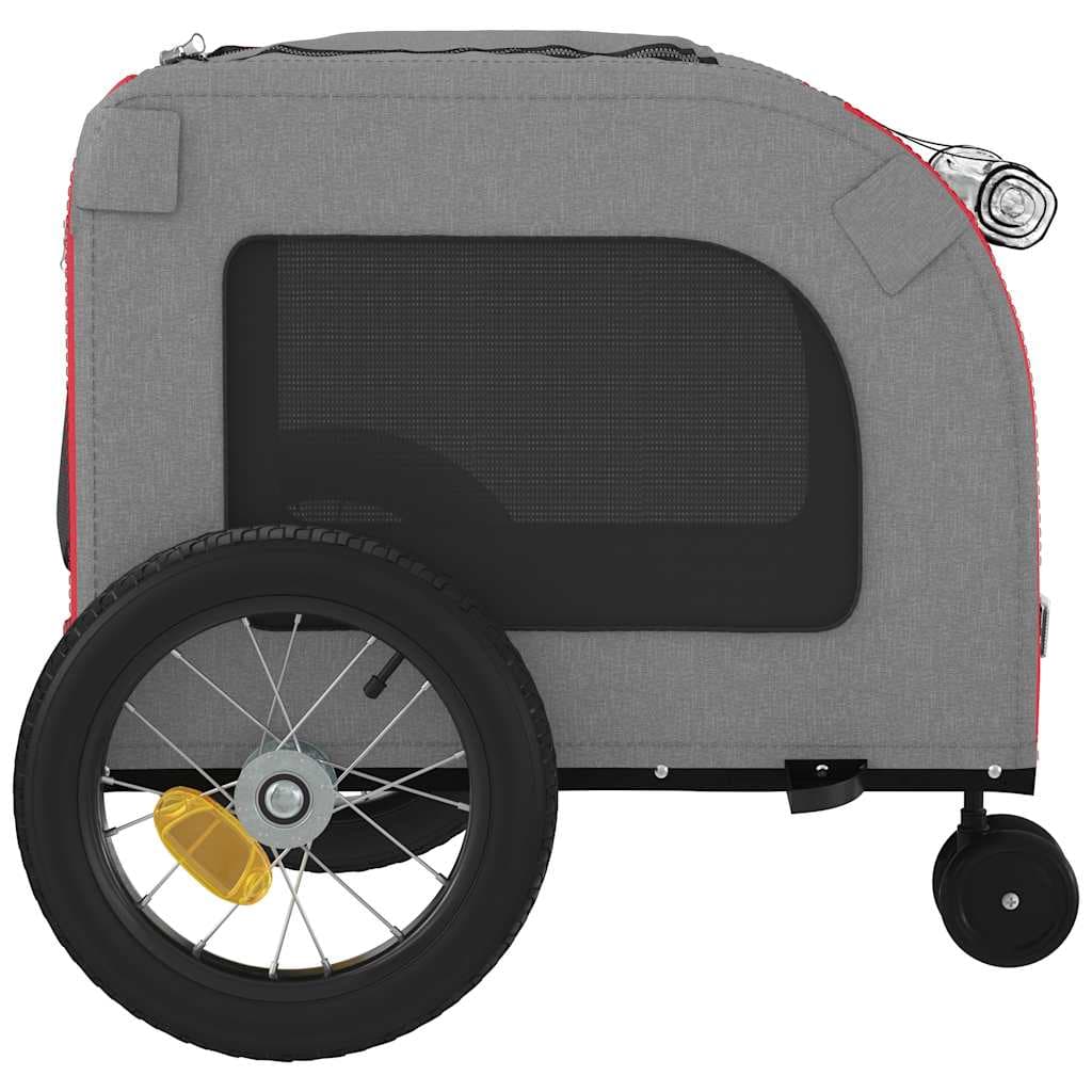 Rimorchio per bicicletta per animali domestici Rosso e Grigio — miniatura 9 di 10