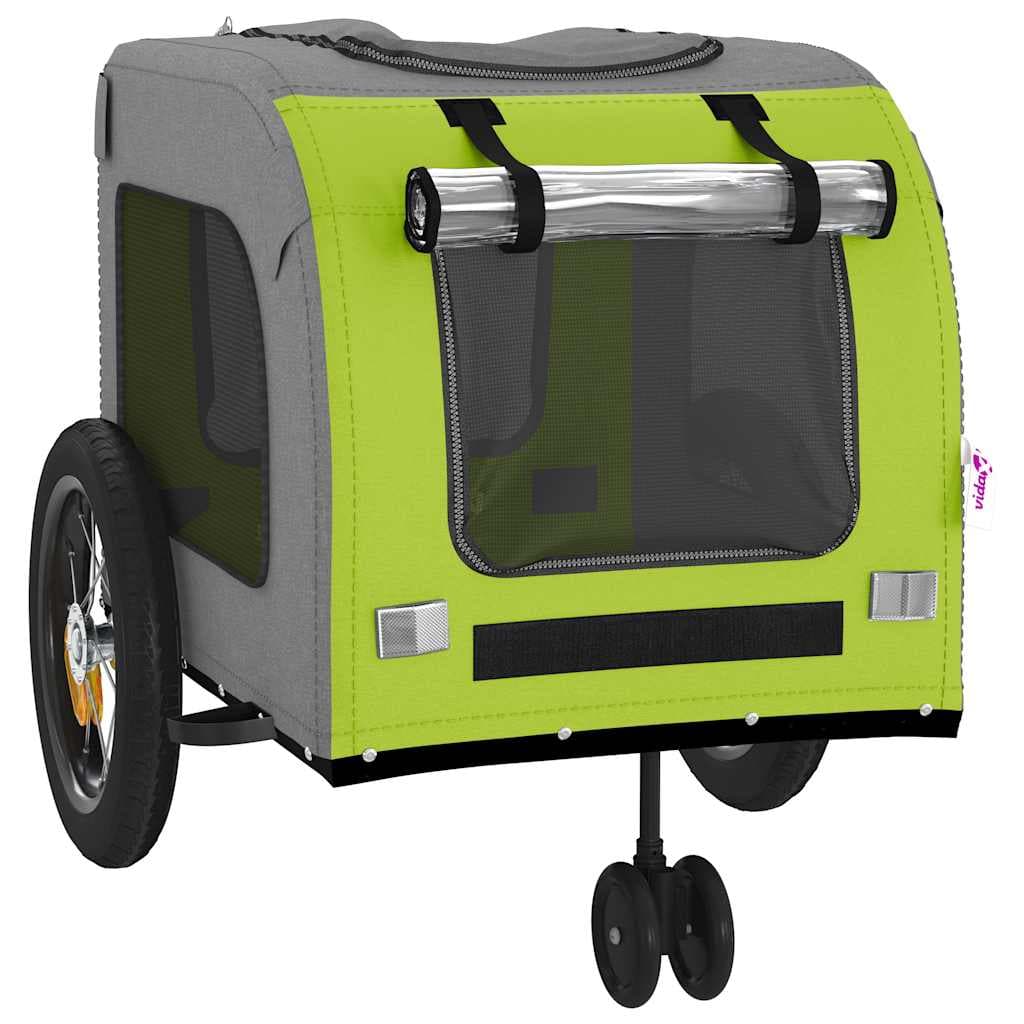 Rimorchio per bicicletta per animali domestici Verde e Grigio — miniatura 8 di 10