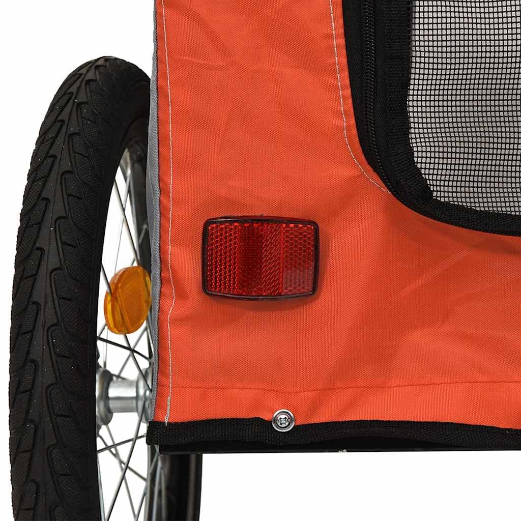 Rimorchio da Bici per Animali Arancione e Grigio Oxford e Ferro — foto 10 di 12