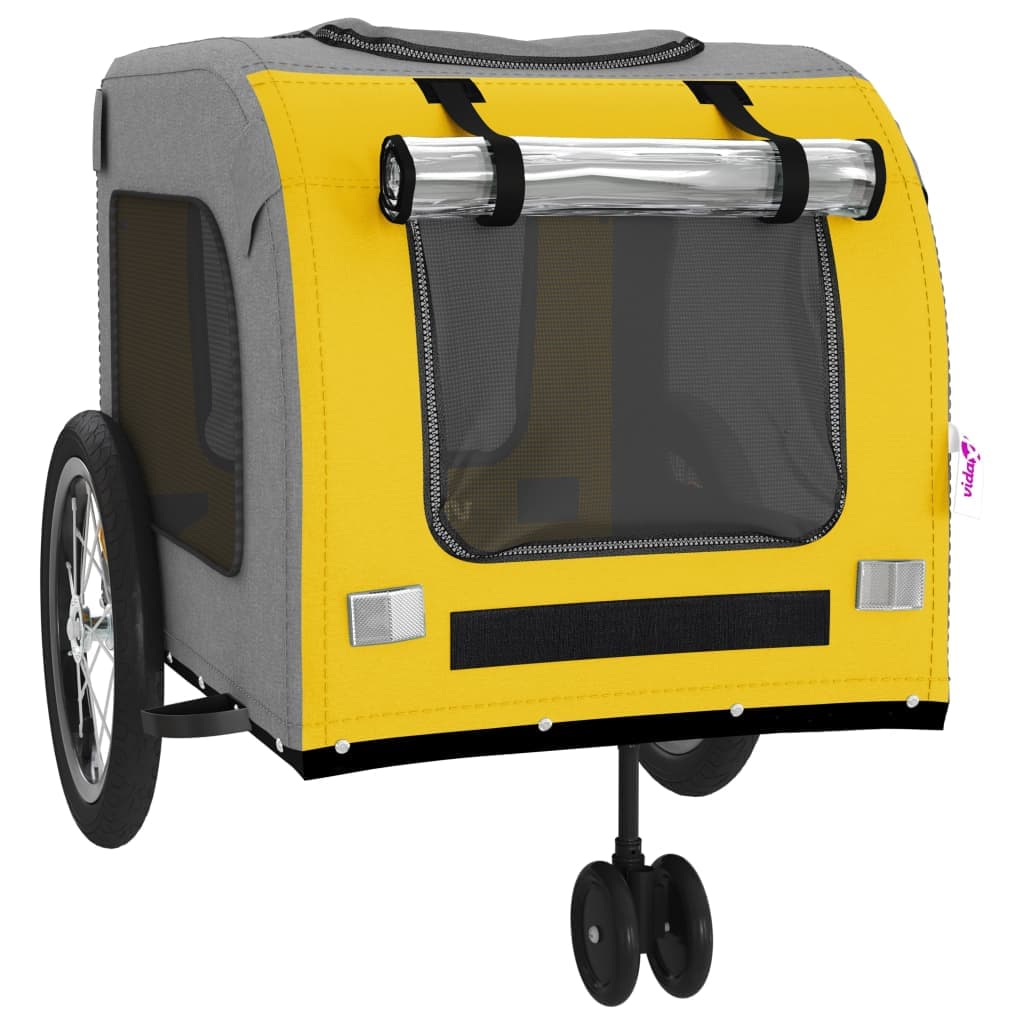 Rimorchio da Bici per Animali Giallo e Grigio Oxford e Ferro — miniatura 4 di 12
