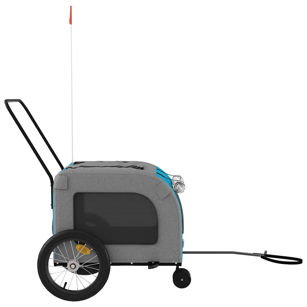 Rimorchio da Bici per Animali Blu e Grigio Oxford e Ferro — miniatura 5 di 12
