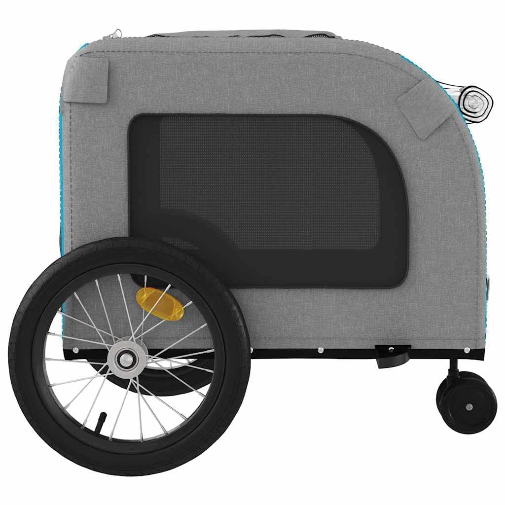 Rimorchio da Bici per Animali Blu e Grigio Oxford e Ferro — miniatura 6 di 12