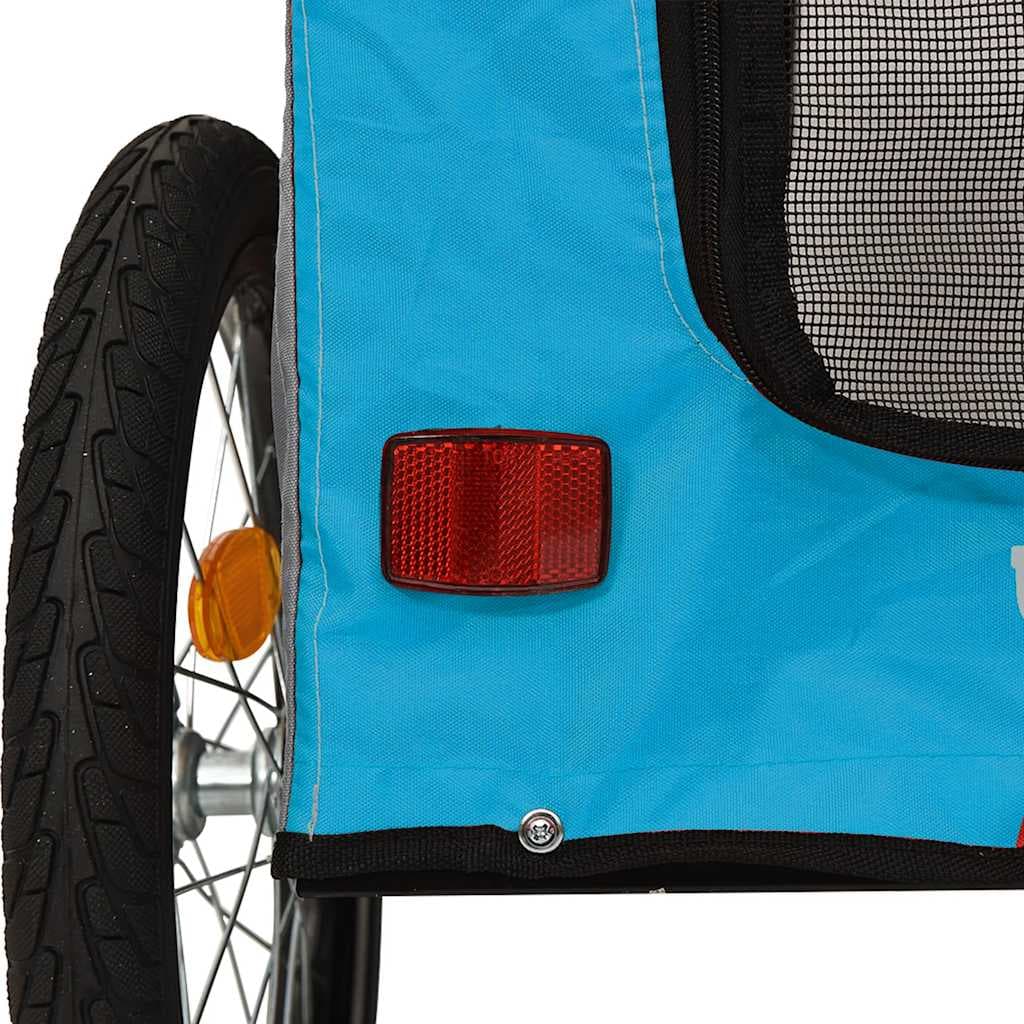 Rimorchio da Bici per Animali Blu e Grigio Oxford e Ferro — miniatura 10 di 12