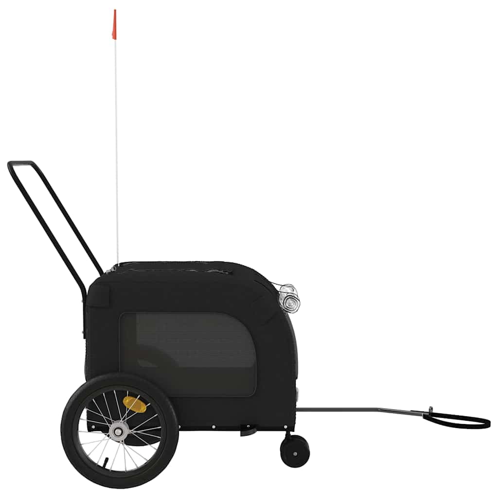 Rimorchio da Bici per Animali Nero Oxford e Ferro — miniatura 5 di 12
