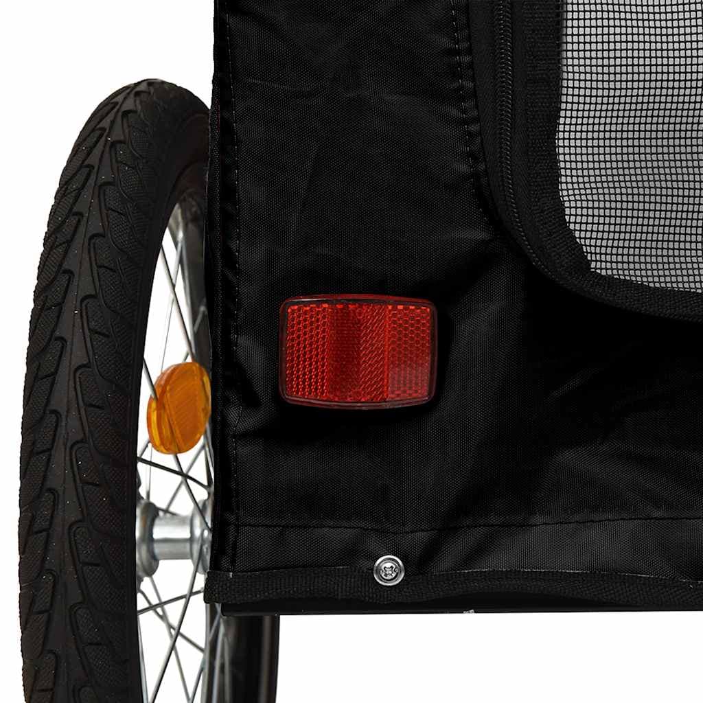 Rimorchio da Bici per Animali Nero Oxford e Ferro — miniatura 10 di 12