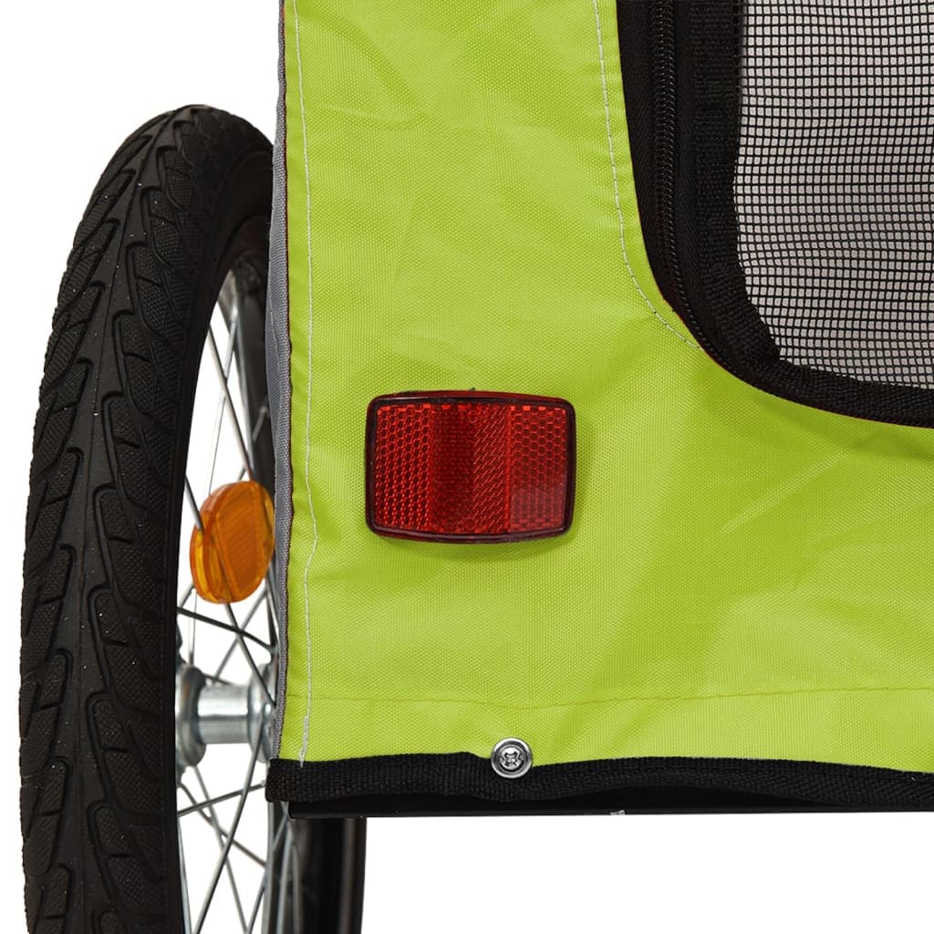 Rimorchio da Bici per Animali Verde e Grigio Oxford e Ferro — foto 10 di 12