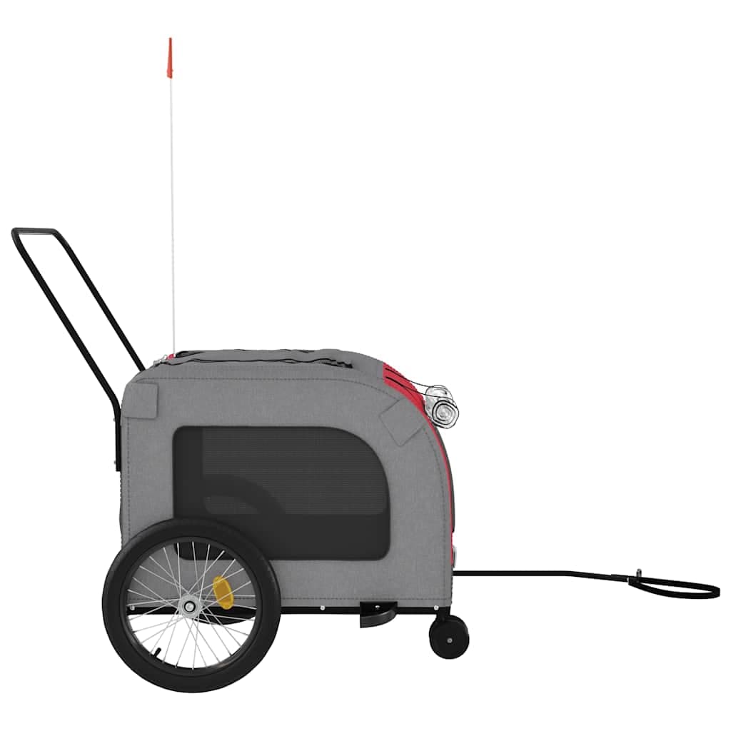 Rimorchio da Bici per Animali Rosso e Grigio Oxford e Ferro — miniatura 5 di 12