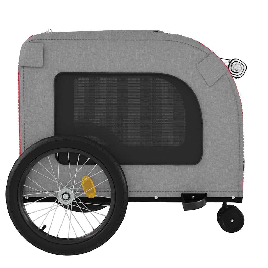 Rimorchio da Bici per Animali Rosso e Grigio Oxford e Ferro — miniatura 6 di 12