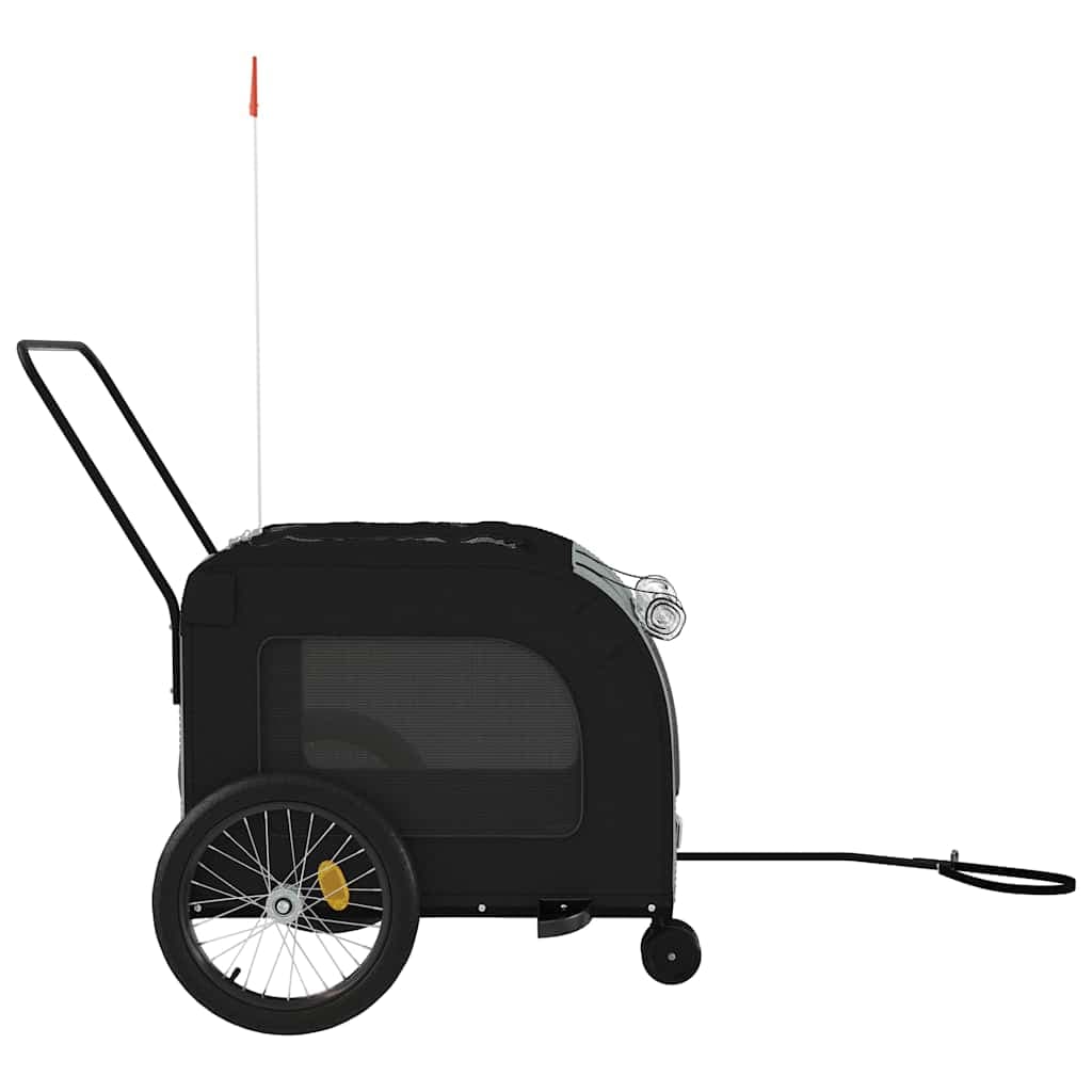 Rimorchio da Bici per Animali Nero e Grigio Oxford e Ferro — miniatura 5 di 12