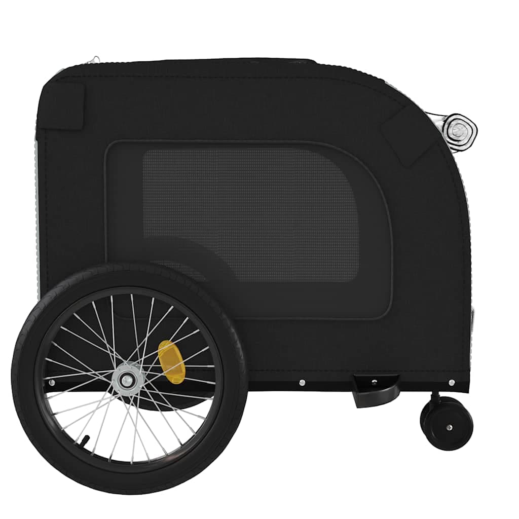 Rimorchio da Bici per Animali Nero e Grigio Oxford e Ferro — miniatura 6 di 12