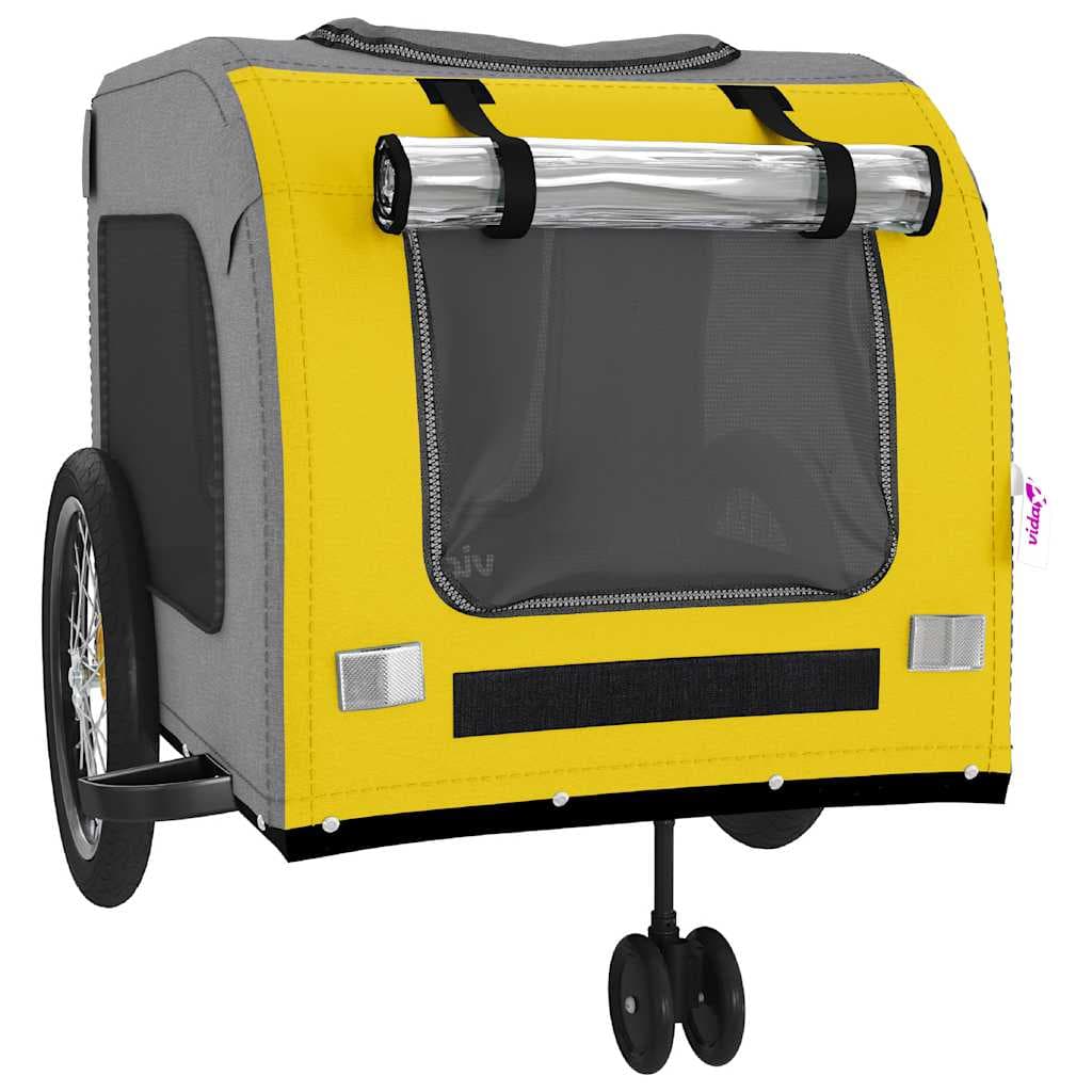 Rimorchio da Bici per Animali Giallo e Grigio Oxford e Ferro — miniatura 4 di 12