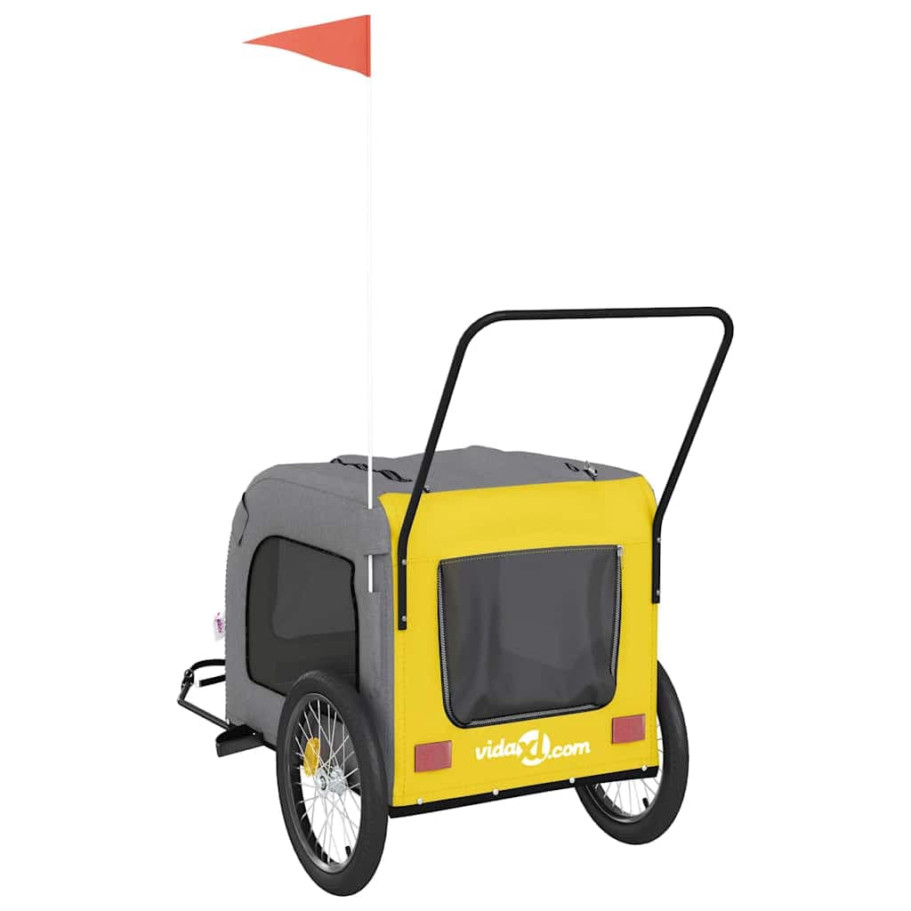 Rimorchio da Bici per Animali Giallo e Grigio Oxford e Ferro — miniatura 7 di 12