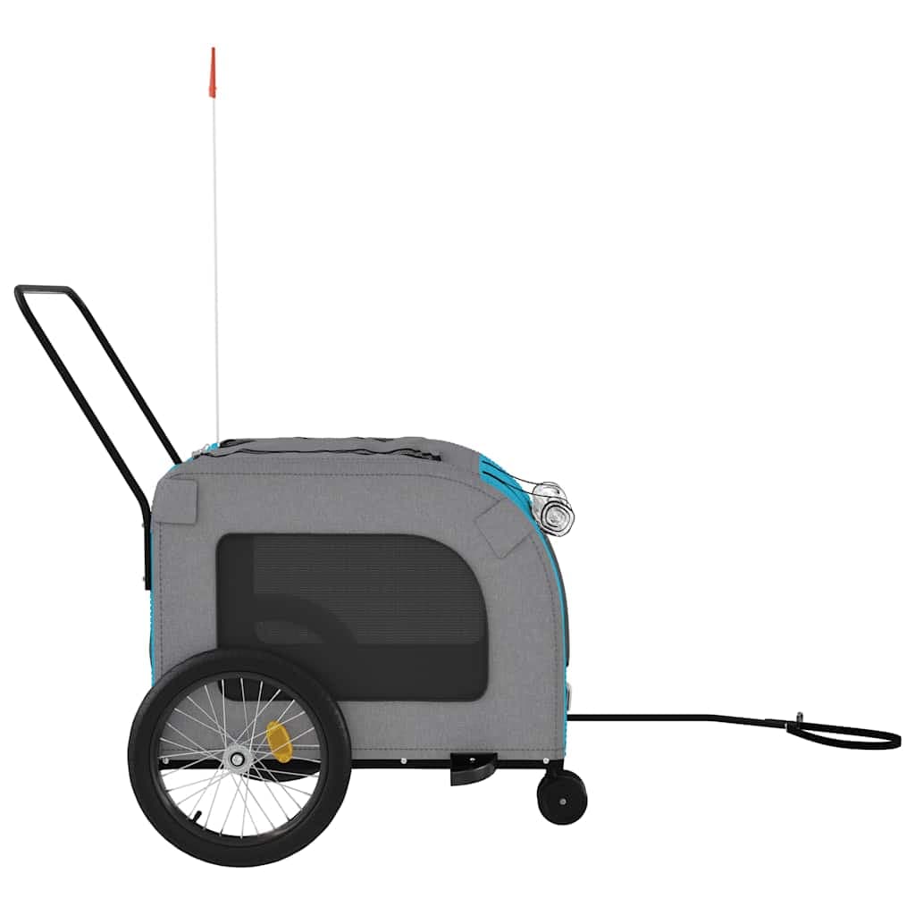 Rimorchio da Bici per Animali Blu e Grigio Oxford e Ferro — miniatura 5 di 12