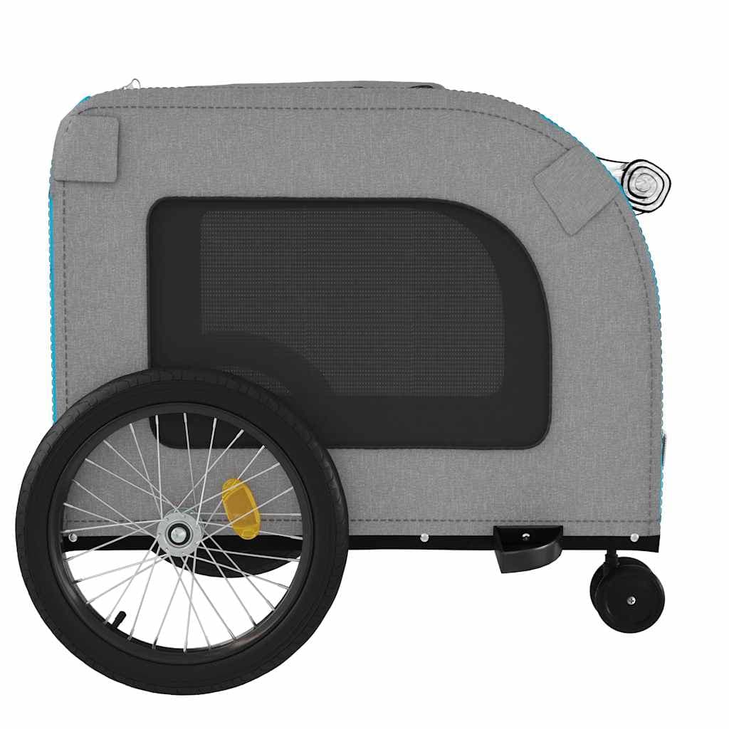Rimorchio da Bici per Animali Blu e Grigio Oxford e Ferro — miniatura 6 di 12