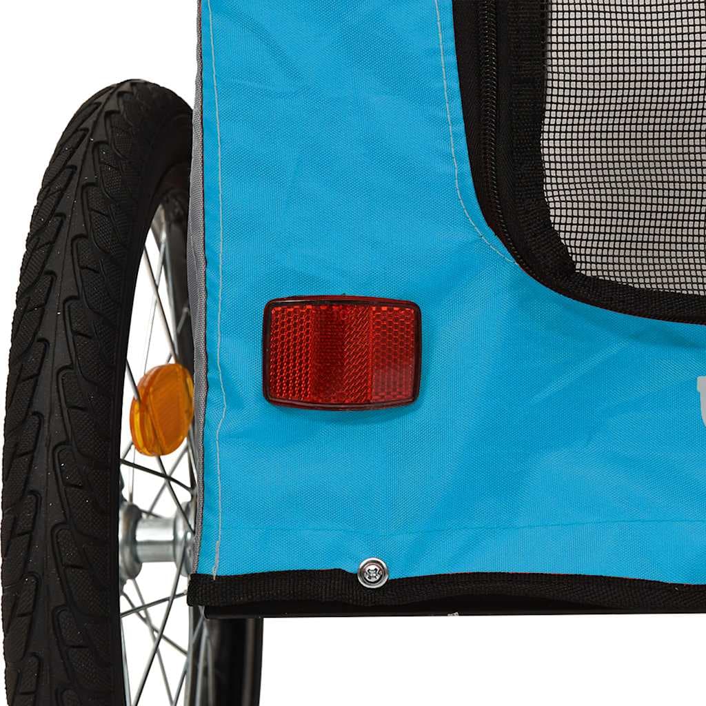 Rimorchio da Bici per Animali Blu e Grigio Oxford e Ferro — miniatura 10 di 12