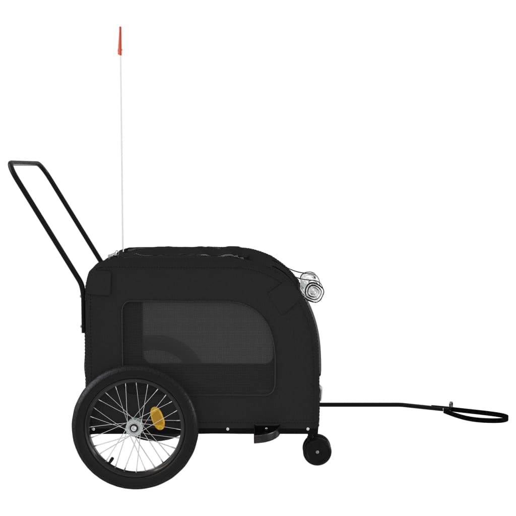 Rimorchio da Bici per Animali Nero Oxford e Ferro — miniatura 5 di 12