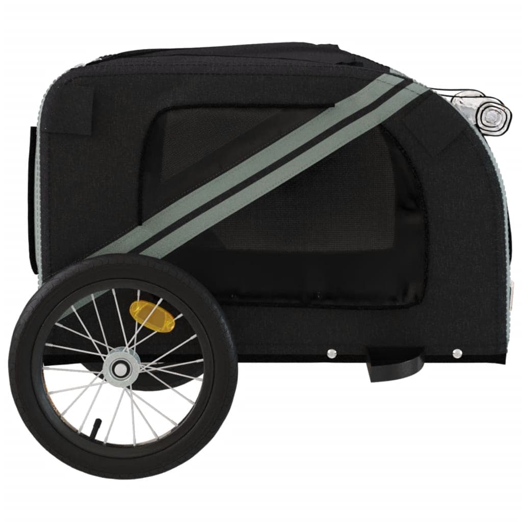 Rimorchio da Bici per Animali Nero e Grigio Oxford e Ferro — miniatura 6 di 12