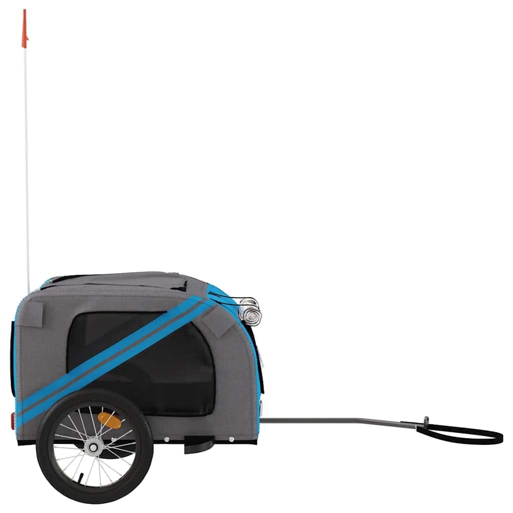 Rimorchio da Bici per Animali Blu e Grigio Oxford e Ferro — miniatura 5 di 12