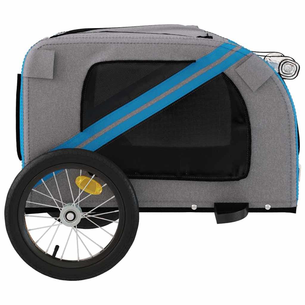 Rimorchio da Bici per Animali Blu e Grigio Oxford e Ferro — miniatura 6 di 12