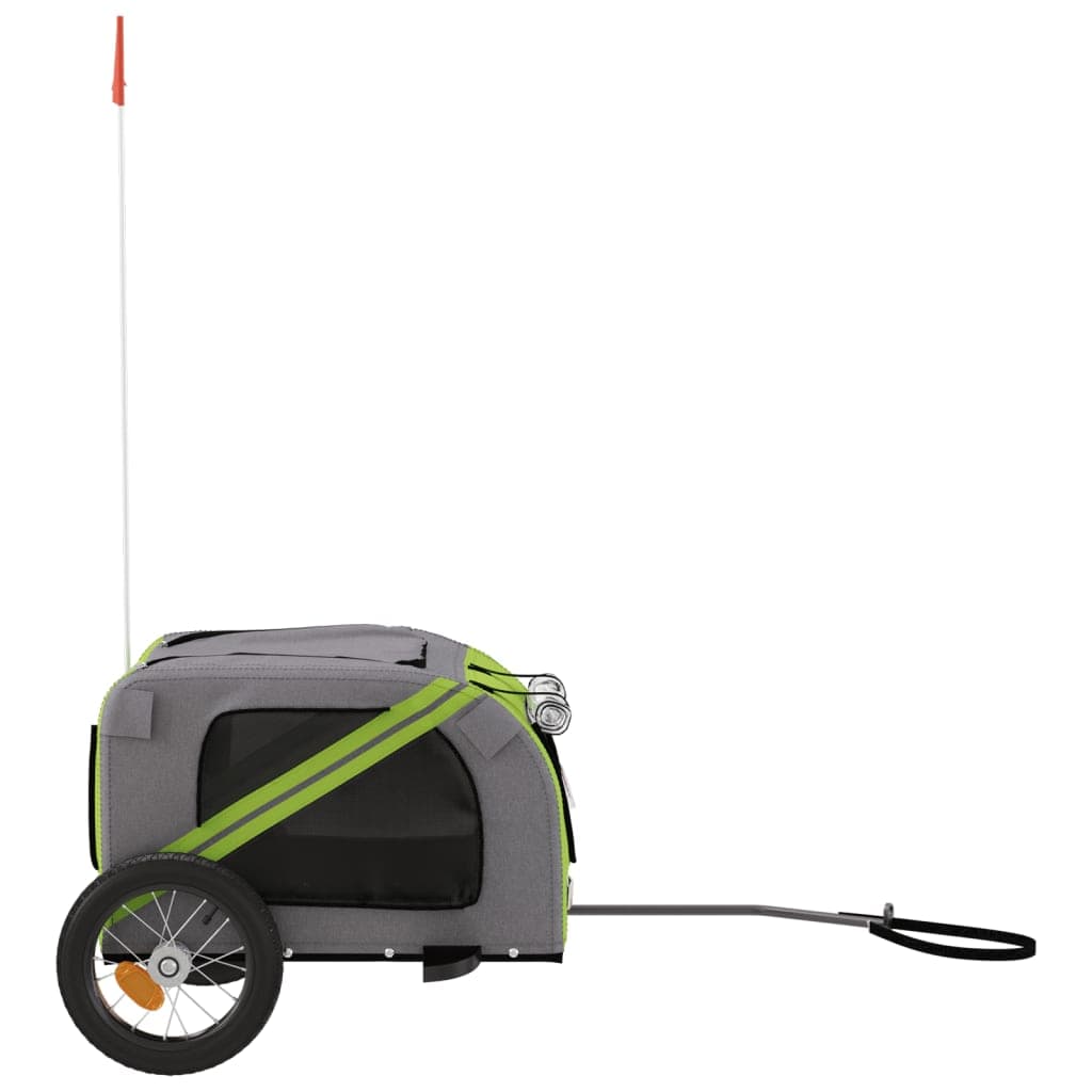 Rimorchio da Bici per Animali Verde e Grigio Oxford e Ferro — miniatura 5 di 12