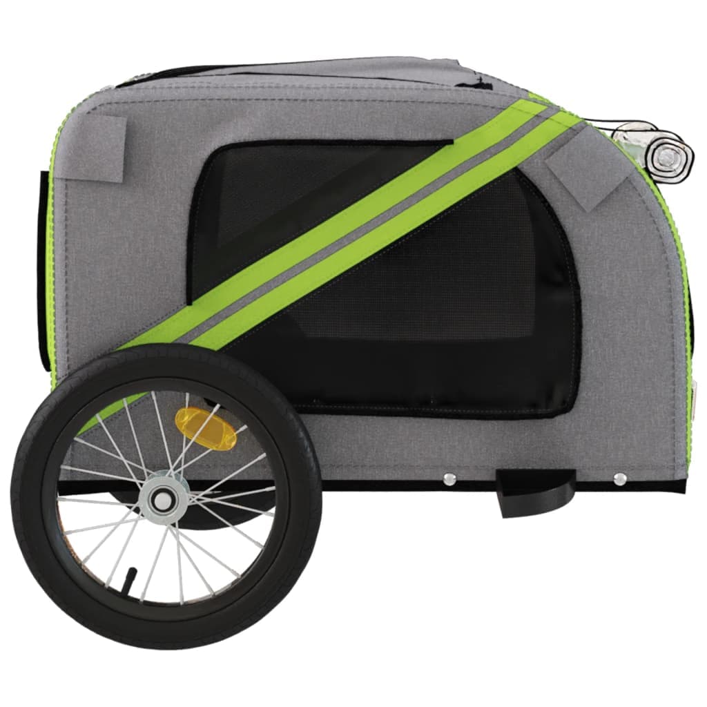 Rimorchio da Bici per Animali Verde e Grigio Oxford e Ferro — miniatura 6 di 12