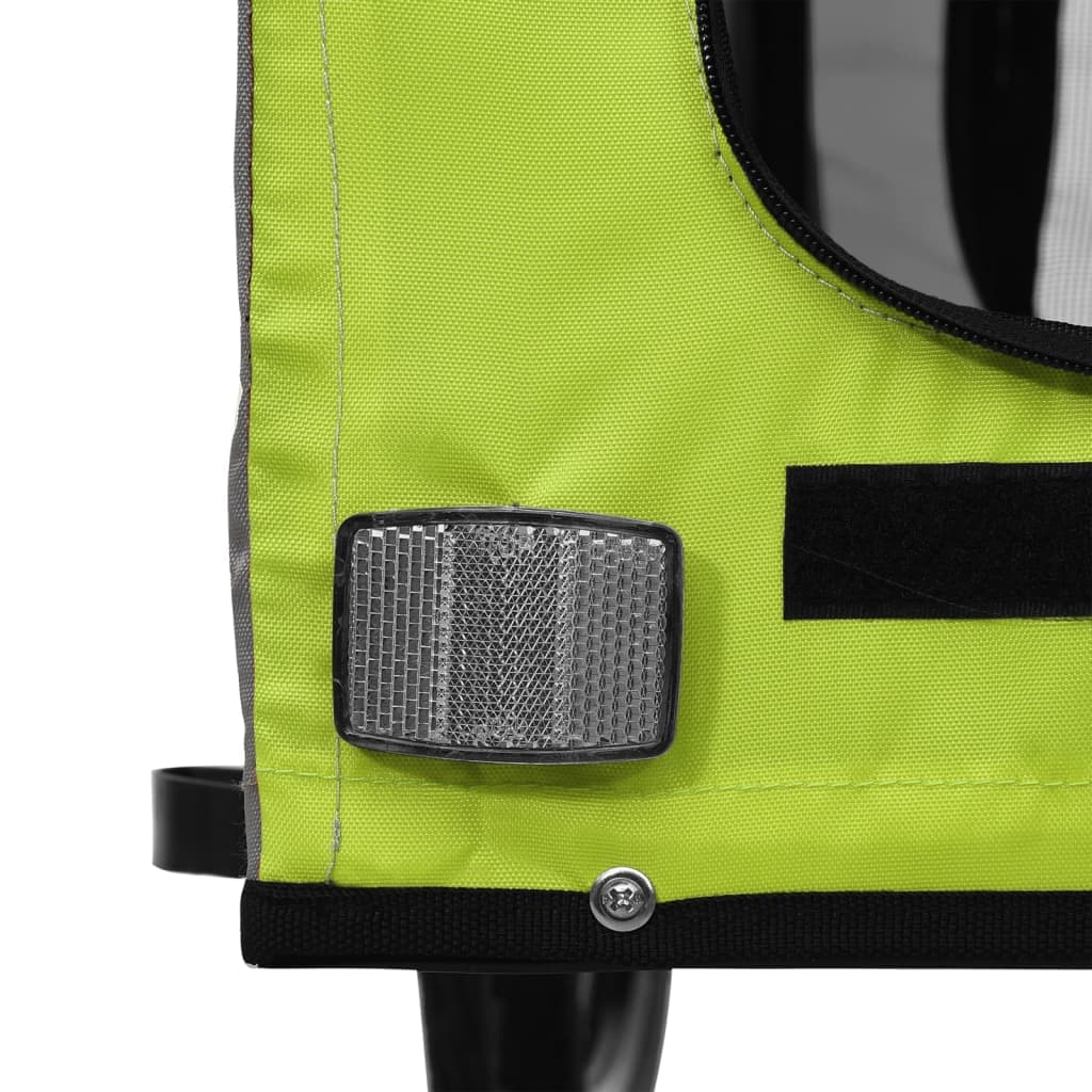 Rimorchio da Bici per Animali Verde e Grigio Oxford e Ferro — miniatura 10 di 12
