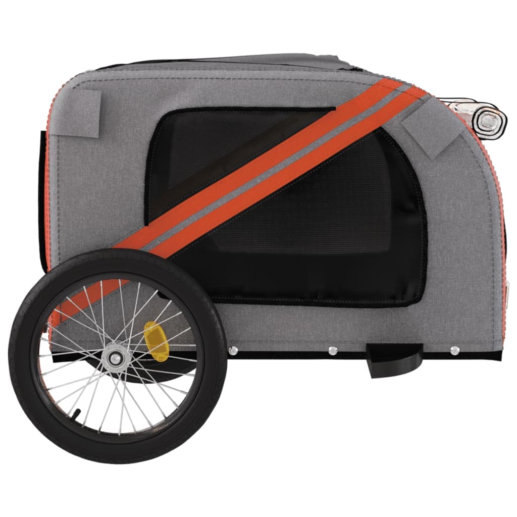 Rimorchio da Bici per Animali Arancione e Nero Oxford e Ferro — miniatura 6 di 12
