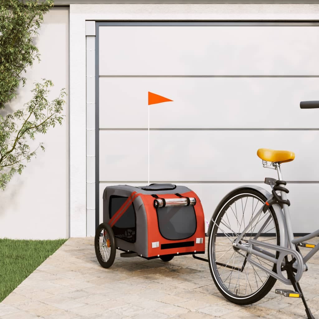 Rimorchio da Bici per Animali Arancione e Nero Oxford e Ferro — miniatura 1 di 12