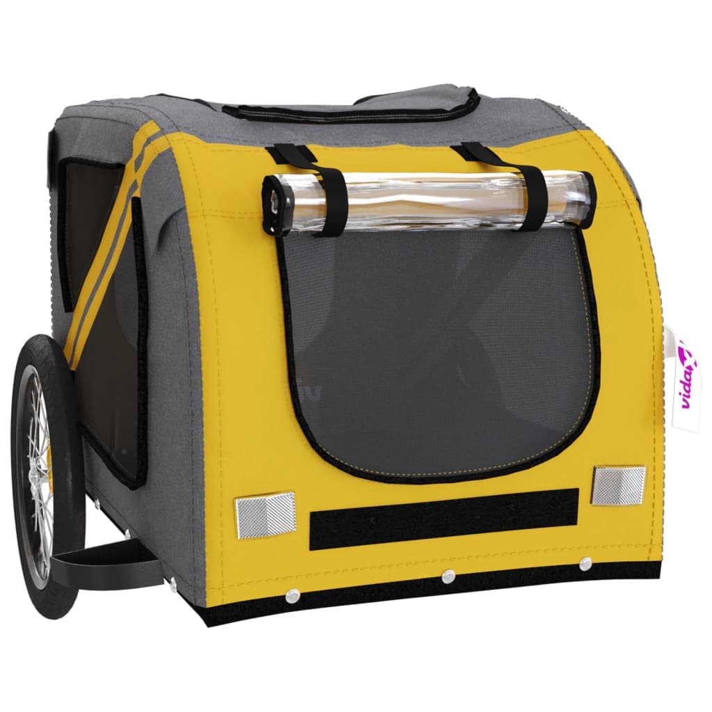 Rimorchio da Bici per Animali Giallo e Grigio Oxford e Ferro — miniatura 4 di 12