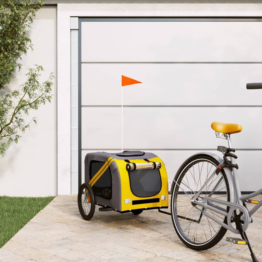 Rimorchio da Bici per Animali Giallo e Grigio Oxford e Ferro — miniatura 1 di 12