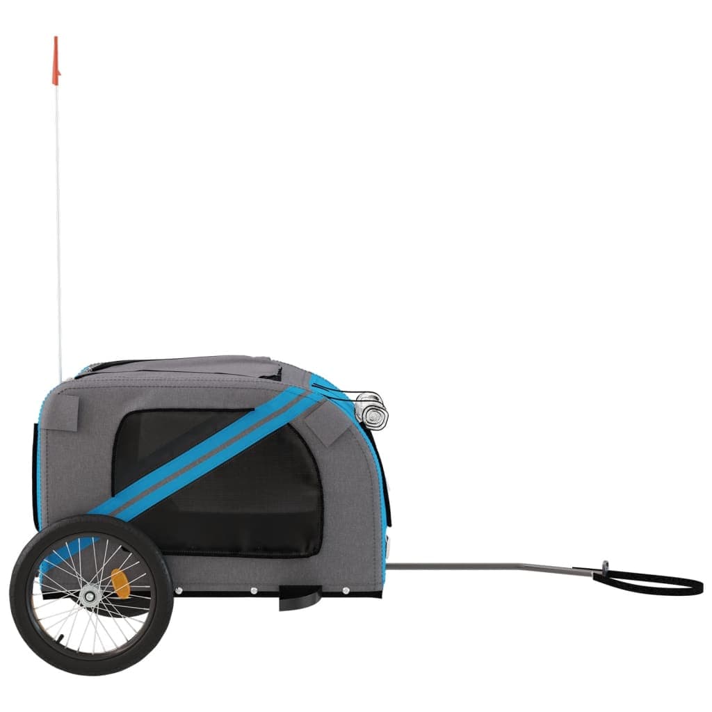 Rimorchio da Bici per Animali Blu e Grigio Oxford e Ferro — miniatura 5 di 12