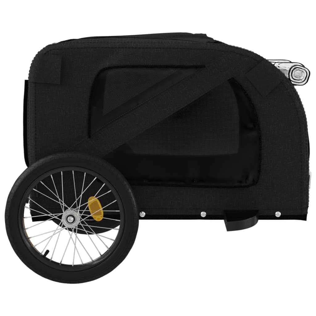 Rimorchio da Bici per Animali Nero Oxford e Ferro — miniatura 6 di 12